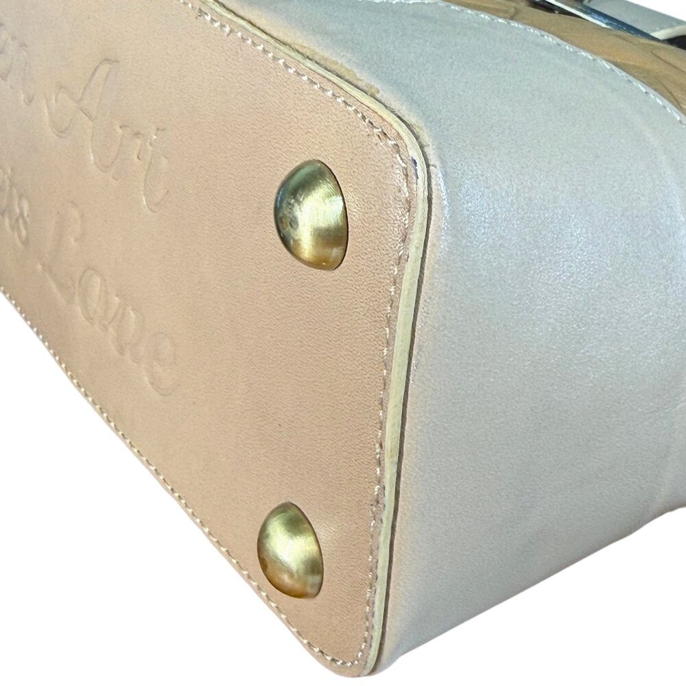 Sharif Legacy Hieroglyphic Egyptian Leather Satchel with Bamboo Handles - New - Picture 15 of 16